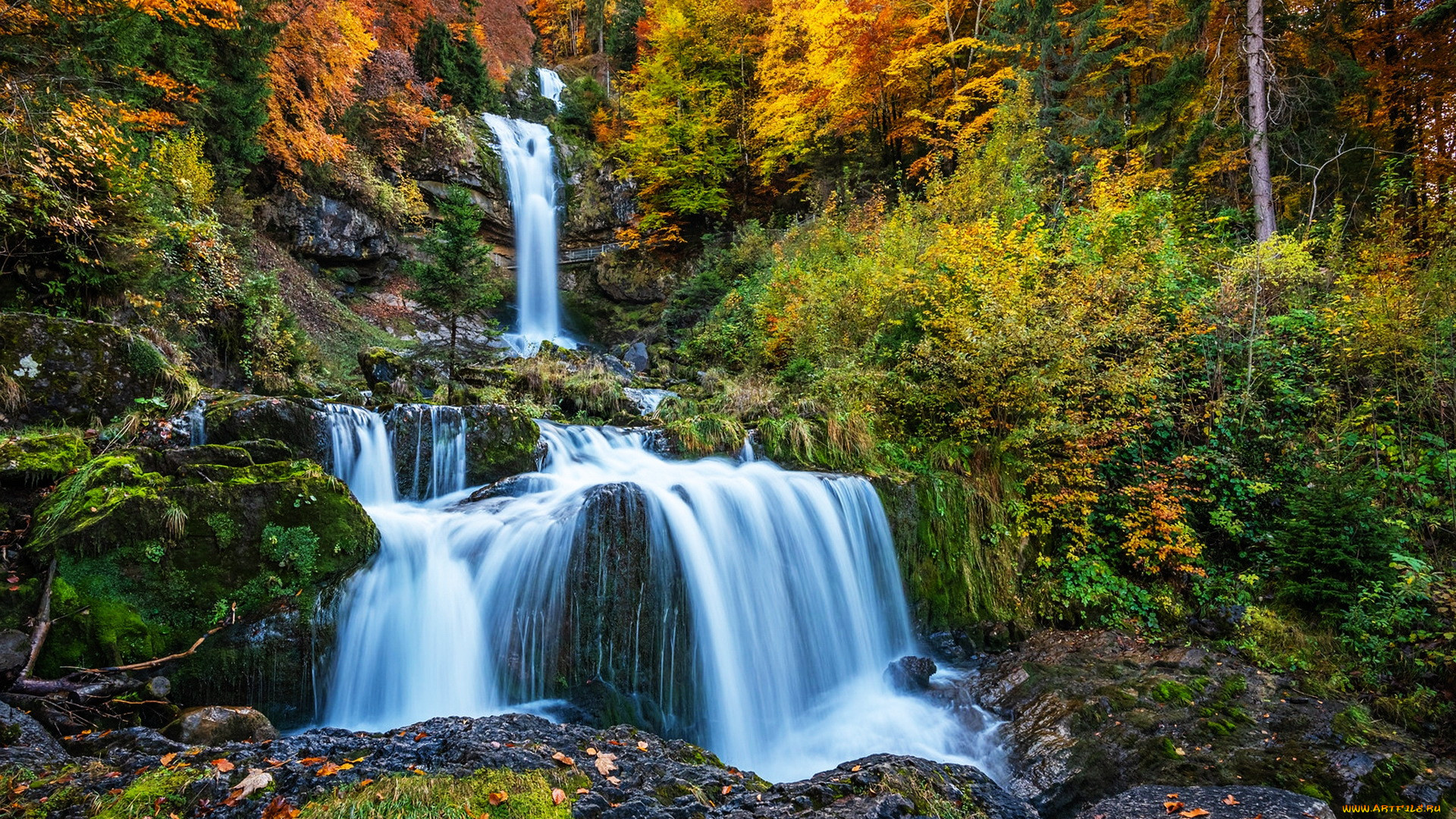 giessbach waterfall, switzerland, , , giessbach, waterfall